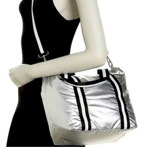 URBAN EXPRESSIONS // Spacious Metallic Shopper Weekender Tote Bag